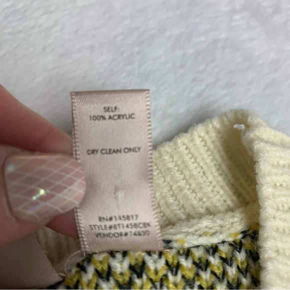 Willow & Root XL cropped sweater argyle style cream/green/pink - Picture 4 of 6